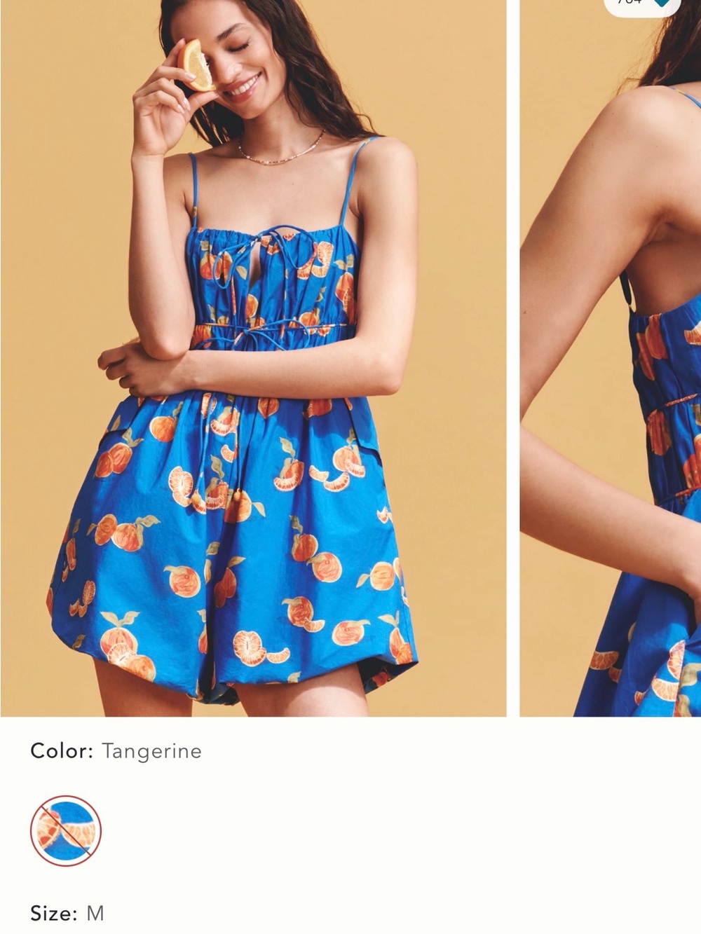 FARM Rio Blue Tangerine-Print Sleep Romper